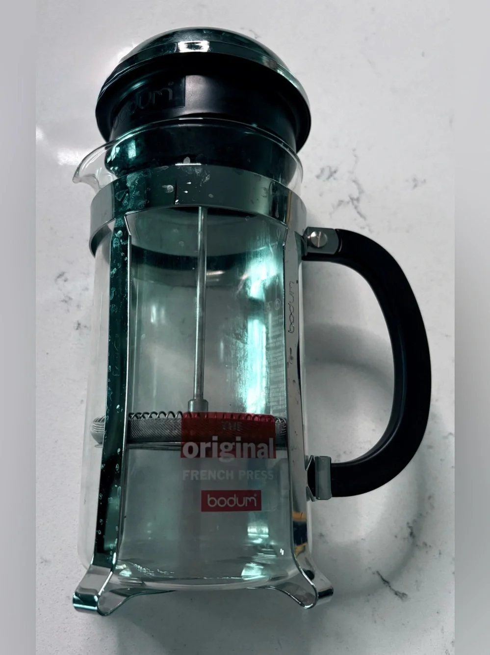 Bodum Clear Glass French Press with Black Handle